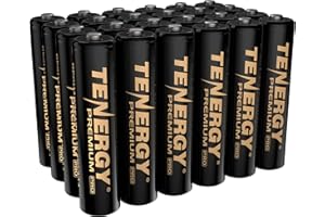 Tenergy Premium PRO Rechargeable AAA 1.2V Batteries, High Capacity 1100mAh NiMH AAA Battery, 24 Pack Rechargeable Batteries