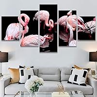 SIGNWIN 5 Panel Canvas Wall Art Modern Art Birds Bohemian Expressive Multicolor Photography Single for Home Decorations Ready to Hang - 60
