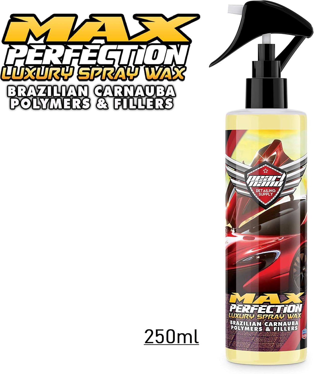 Pearl Nano Car Wax Shine Hydrophobic Armor Spray - Spray Wax for Car with Carnauba Wax - Car Polish and Car Shine Spray - Spray Wax Car Sealant and Paint Protection (8oz/250ml)