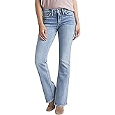 Silver Jeans Co. Women's Suki Mid Rise Curvy Fit Slim Bootcut Jeans