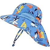 Kids Sun Hat UPF 50+ Sun Protection Bucket Hat Toddler Beach Hats Wide Brim Neck Flap Fishing Hat for Girl Boy Ages 2-10