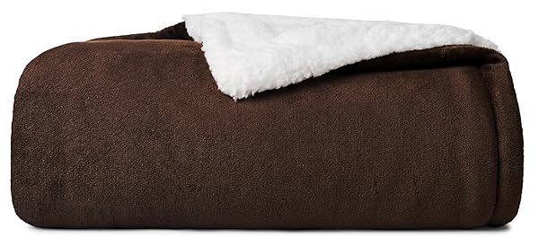 CASUAL LIVING SHERPA KING/CALI KING BLANKET PLUSH FUZZY...