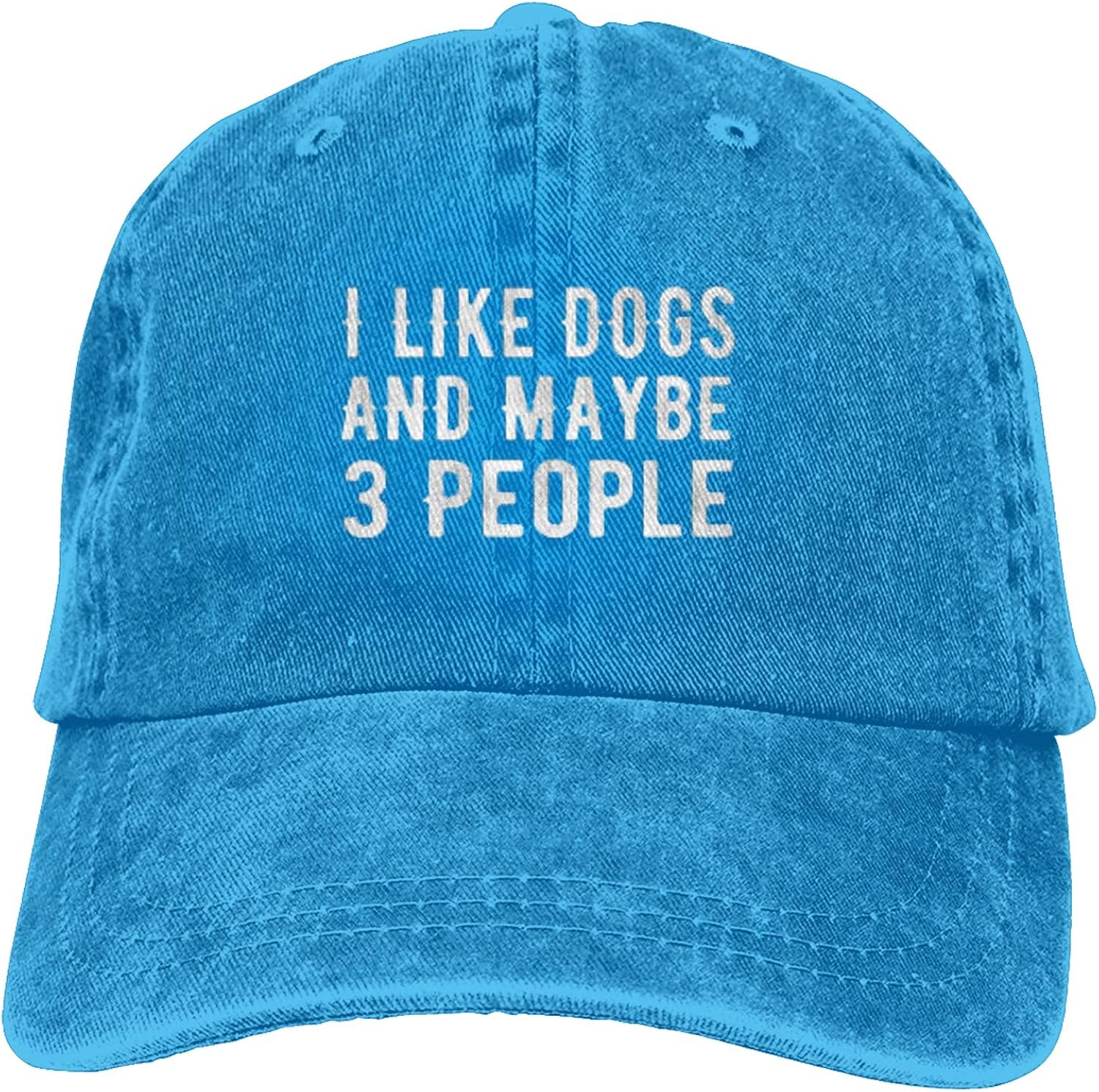HRFKJYXG I Like Dogs and Maybe 3 People Dog2 Hat Adjustable Baseball