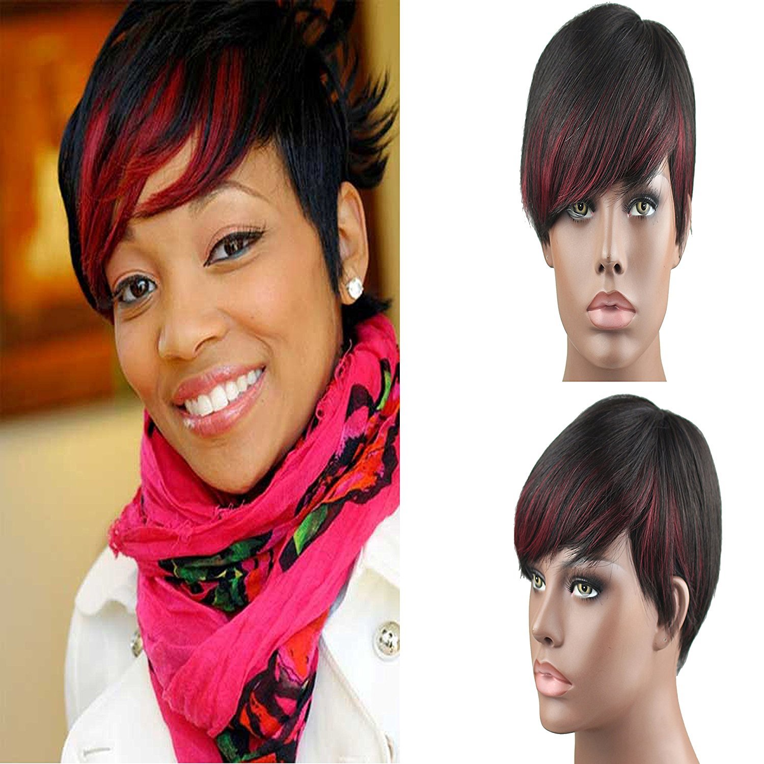 Deewin Hair Short Kinky Curly Human Hair Wig Cheep Female Afro