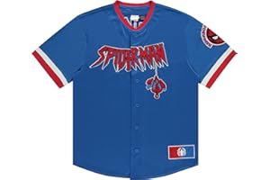 Marvel Spiderman Men's Baseball Jersey - Mens Classic Comics Spiderman Baseball Jersey Avengers Fashion Shirt