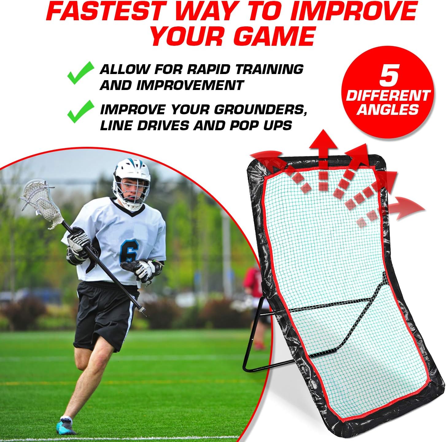 Lacrosse Scoop Premium 4x7ft Lacrosse Rebounder : Sports & Outdoors