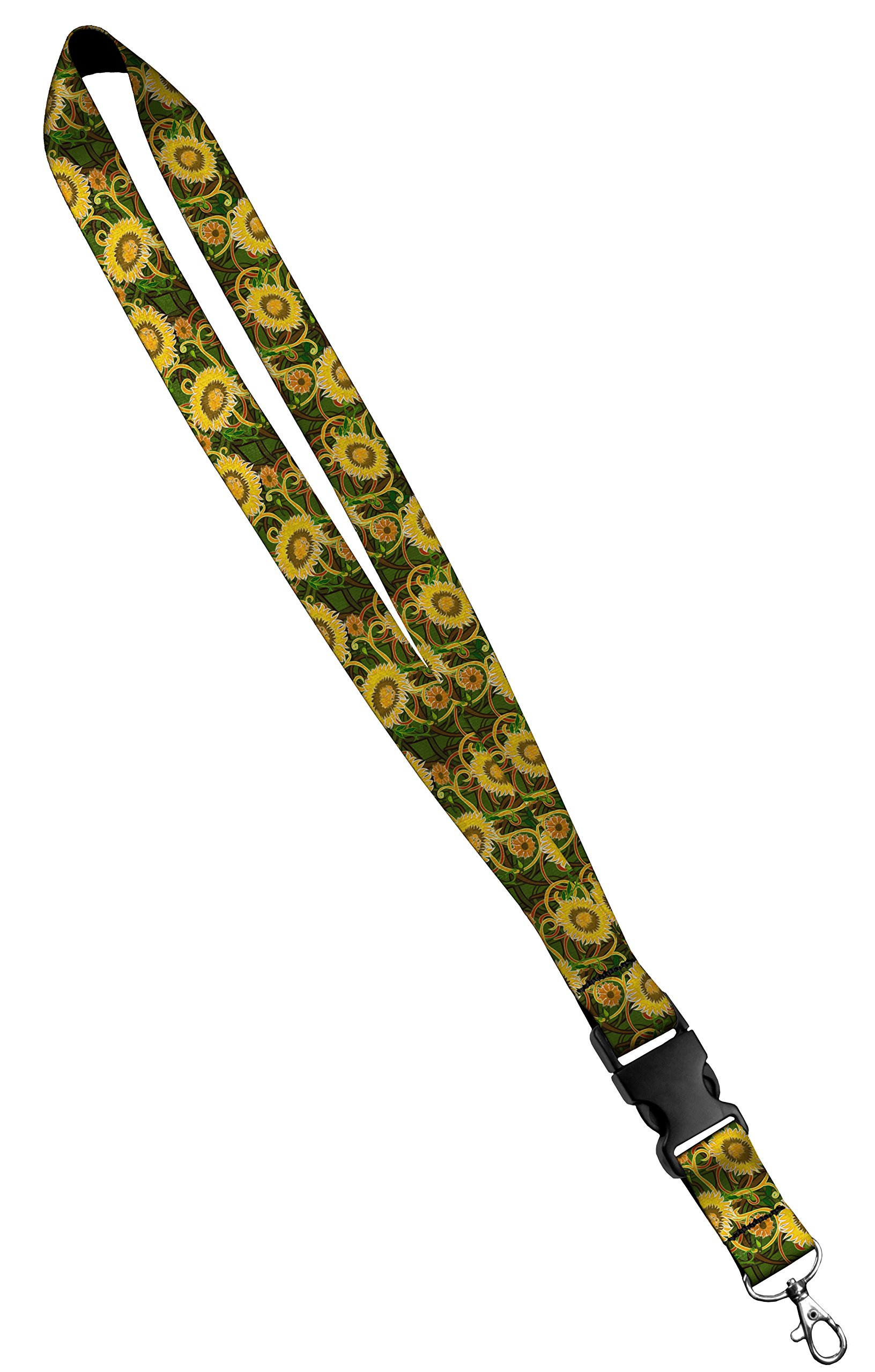 Moose Pet Wear Print Lanyard- Satin Key Lanyard With Side Release Buckle and Snap, ID Holder - 3/4 Inch, Wild Flower, Model: SRBLS34-WLD-FLWR