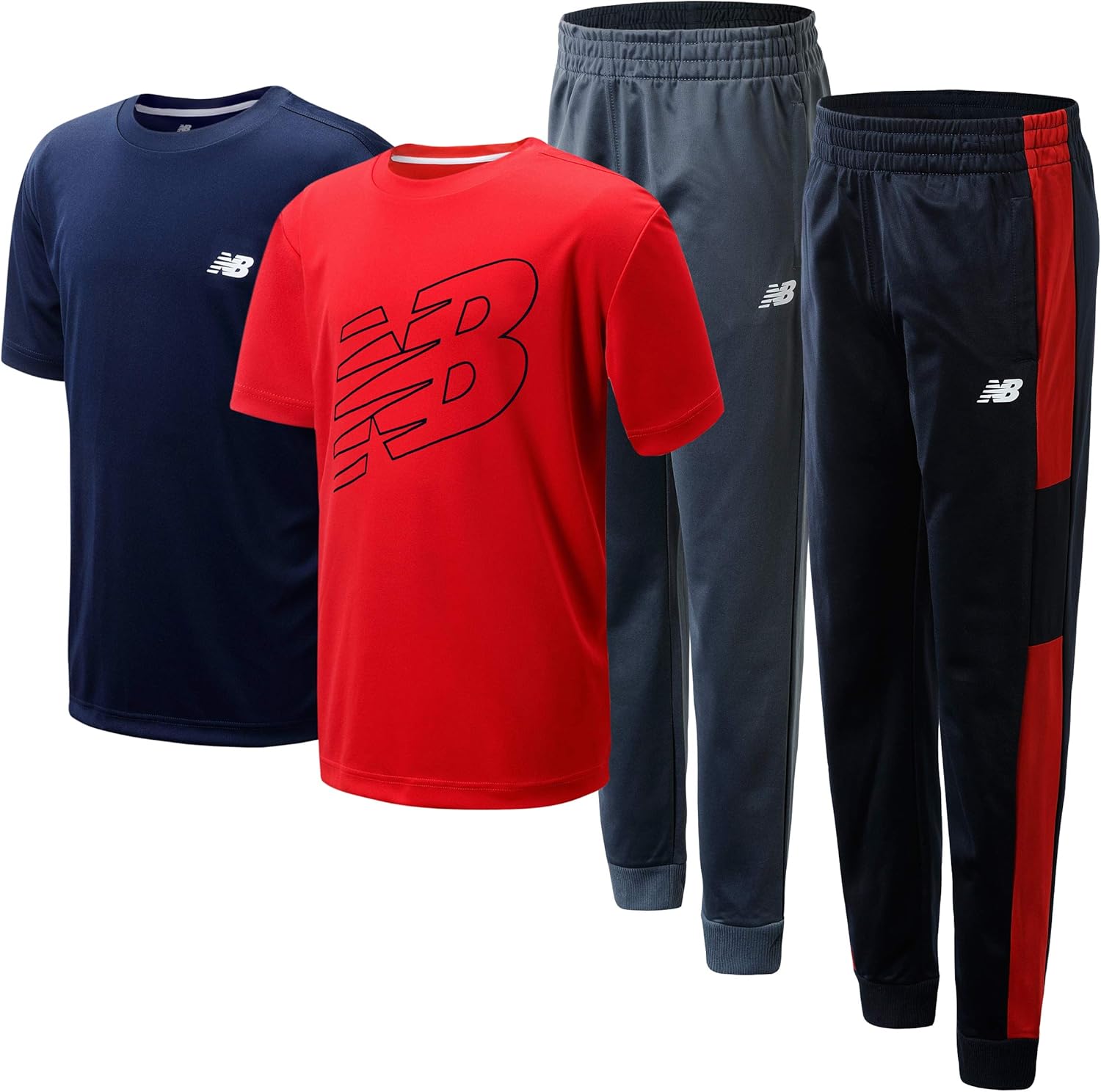 New Balance Boys' Active Jogger Set 4 Piece Short Sleeve