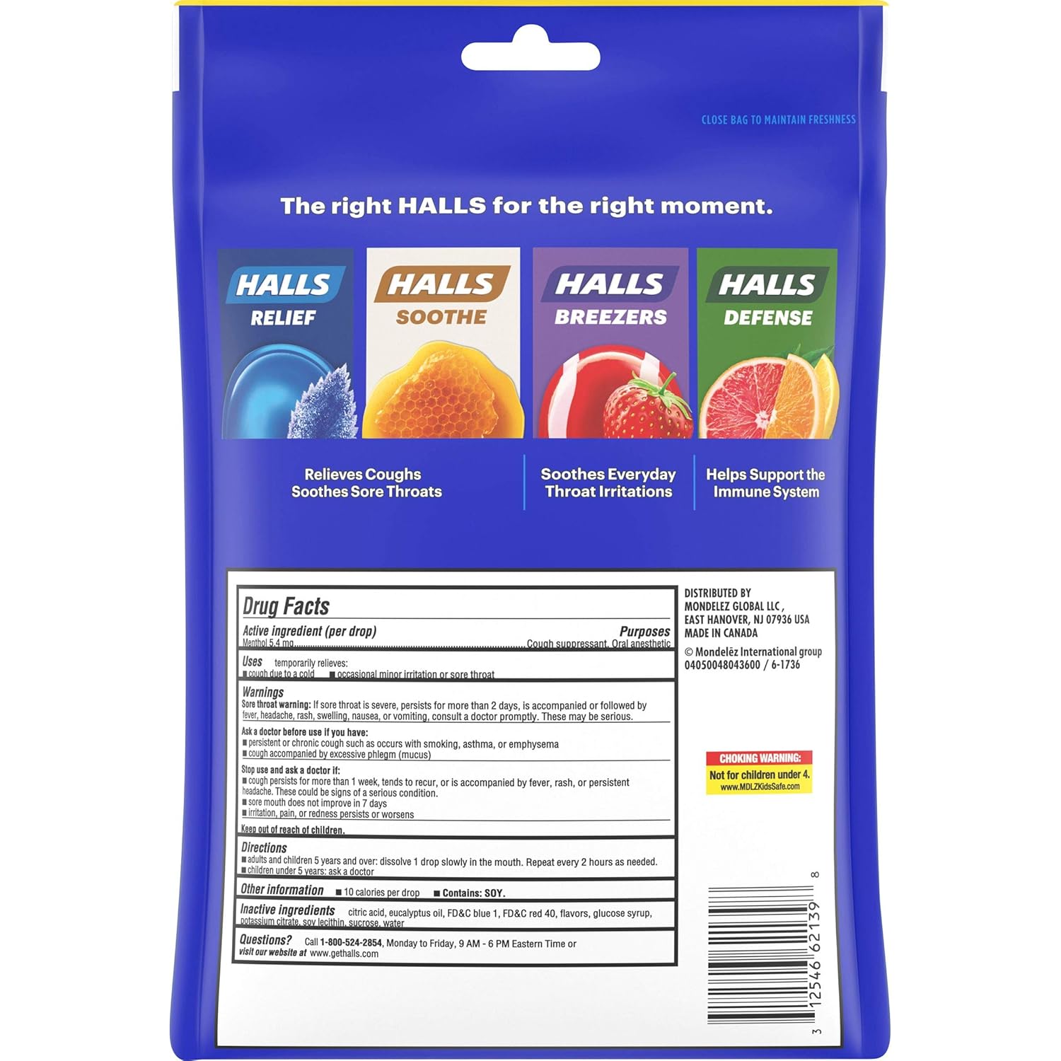 HALLS Relief Mentho-Lyptus flavor Cough Drops, 1 Bag (80 Total Drops): Prime Pantry
