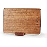 Relxinke Solid Teak Wood Cutting Board One Piece Non Glued Thick Crack Resistant Wooden Chopping Board with DeepJuice Grooves Built in Handles for Kitchen Meat Vegetable 12x8 IN