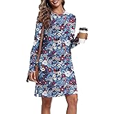 REGAI Women's Fall Casual Long Sleeve Crew Neck Dresses Fashion Outfits Cozy Swing with Pockets