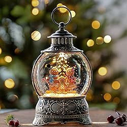 Christmas Snow Globe Lantern Water Glittering