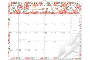 INDEME 2024 Wall Calendar – 2024 Calendar, Jan 2024 - Dec 2024, 12 Monthly Hanging Calendar 2024, 15" x 11.5", Spiral Twin-Wire Binding, Thick Paper, Ample Writing Space with Large Blocks, To-Do List ＆ Notes