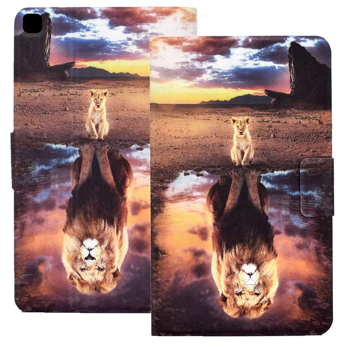 Rosbtib Case Compatible with Samsung Galaxy Tablet Tab A7 10.4" 2020 SM-T500 / SM-T505 / SM-T507,Protective Cover Shell,PU Leather Tab A7 Case with Stand Function - Lion