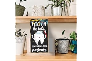 PLIGREAT Cute Tooth Sign, Decorative Hanging Signs Plaques, Wooden Hanging Door Decor Wall Art Decor for Dentist's Office Dental Clinic Wall Decorations Business Sign