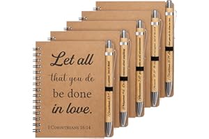 Russel Molly 10 Pcs/5 Set of Christian Gifts Spiral Notebooks Bulk Journals with Christian Pens Prayer Journal for Women and Men, Christmas Gifts for Church Members, Bible Study Groups & Church Families,Small Notepad (4.33" x 5.43")