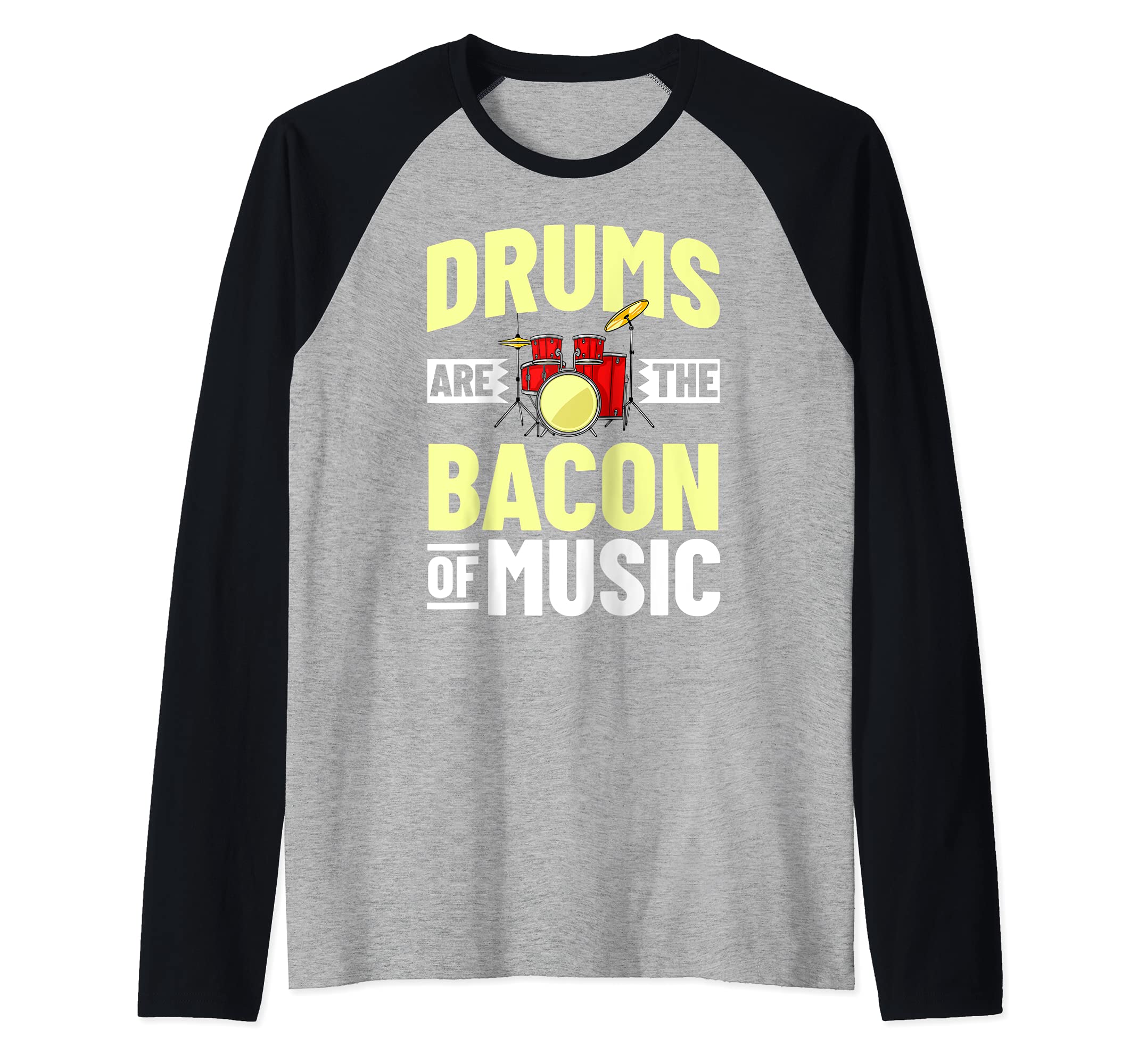 Drum Sticks Player Music Lessons Drummer Raglan Baseball Tee