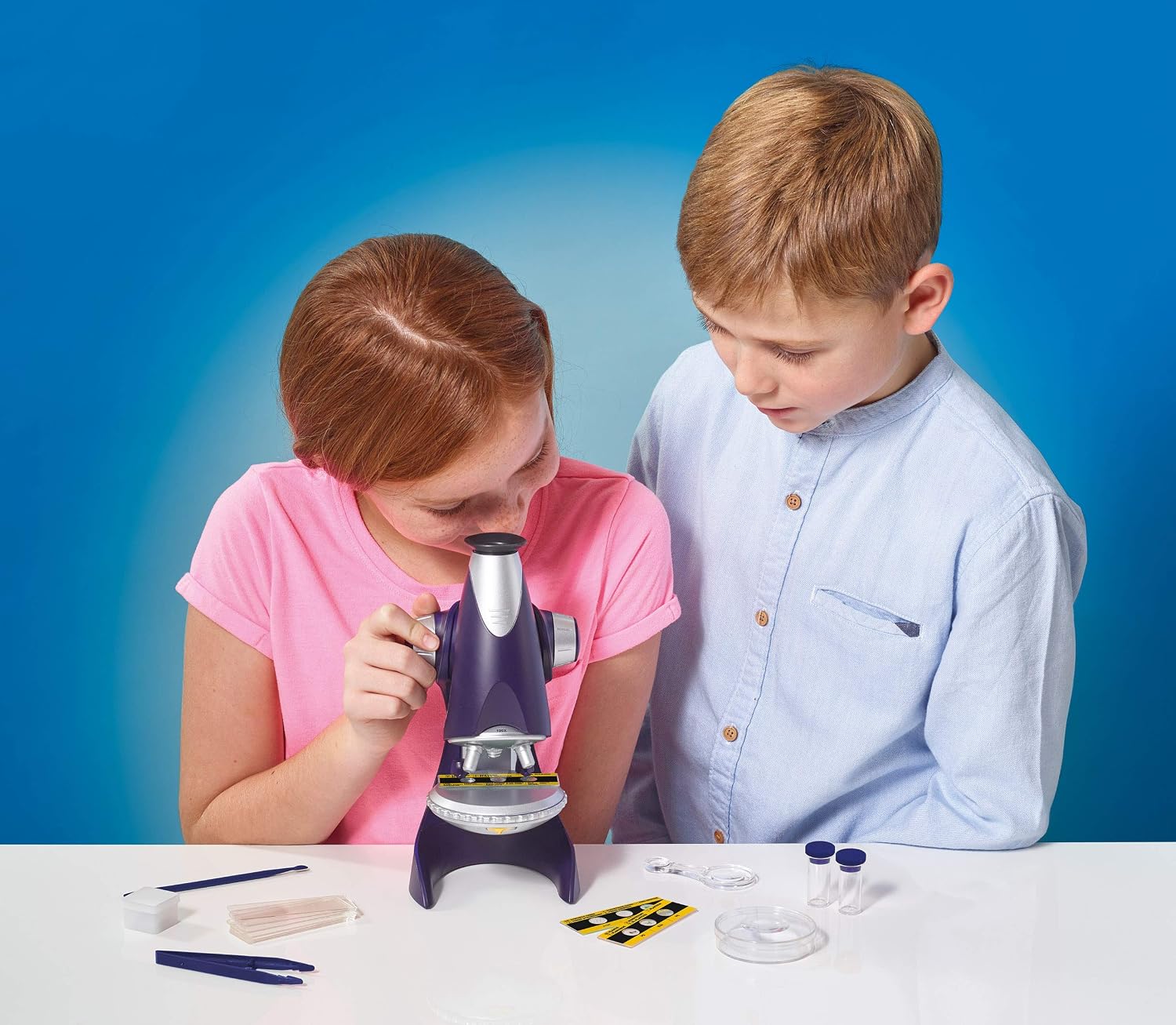 Brainstorm Toys Kids 450X Microscope - 100x, 300x, 450x Magnification with Illuminated Lens, 40+ Piece Educational STEM Kit - Image 3