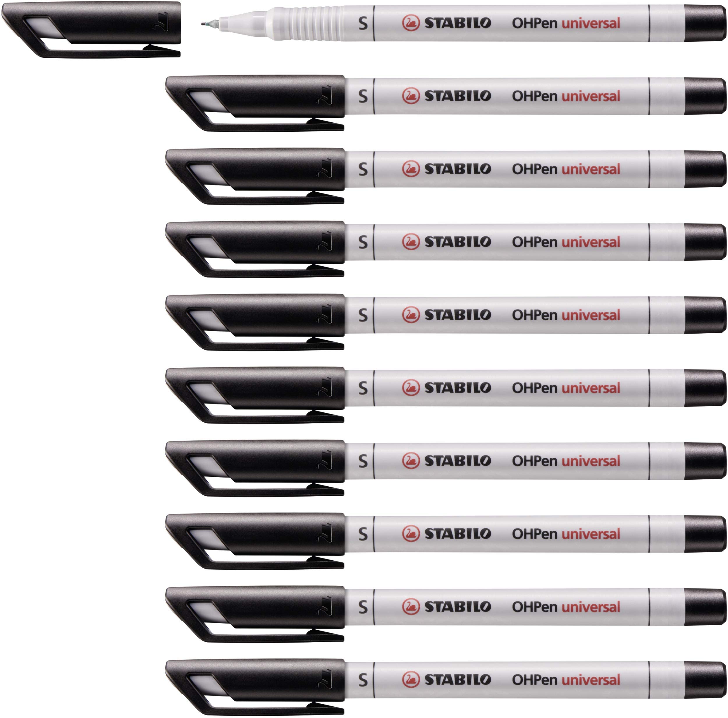 Overhead Pen - STABILO OHPen universal - Water Soluble Superfine - Pack of 10 - black โ image 1