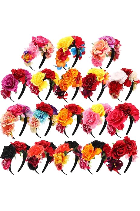 Diadema Mexicana Niña KorViSHOW Day Of The Dead Flower Crown