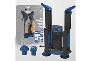 KeepDry Forced Heat Boot Dryer - Heavy Duty Shoe Dryer with Heat Switch & Timer - Quickly Dry Garments - Collapsible Drying Tubes