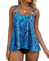 RXRXCOCO Women Tankini Bathing Suits Ruffle High