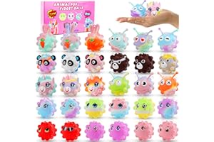 KISSFREE 30 Pack Animal Pop Balls Party Favors for Kids,3D Pop Balls Fidget Toys,Birthday Gifts for Boys & Girls,Goodie Bag Stuffers,Pinata Stuffers Filler,Carnival Prizes,Treasure Box Toys,Kids Prizes