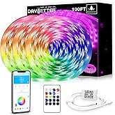 DAYBETTER Waterproof Led Lights for Bedroom, 100ft (3 Rolls of 32.8ft) Led Strip Lights, 900 LEDs Color Changing RGB 44 Keys Remote Controller, 12v for Outdoor Room Home Party Christmas Decoration