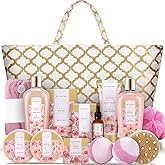 Spa Luxetique Spa Baskets for Women Gift, Womens Spa Gift Baskets, 15pcs Rose Spa Sets, Spa Kit Includes Body Oil, Bubble Bath, Bath Sets for Women, Valentines Day Gifts