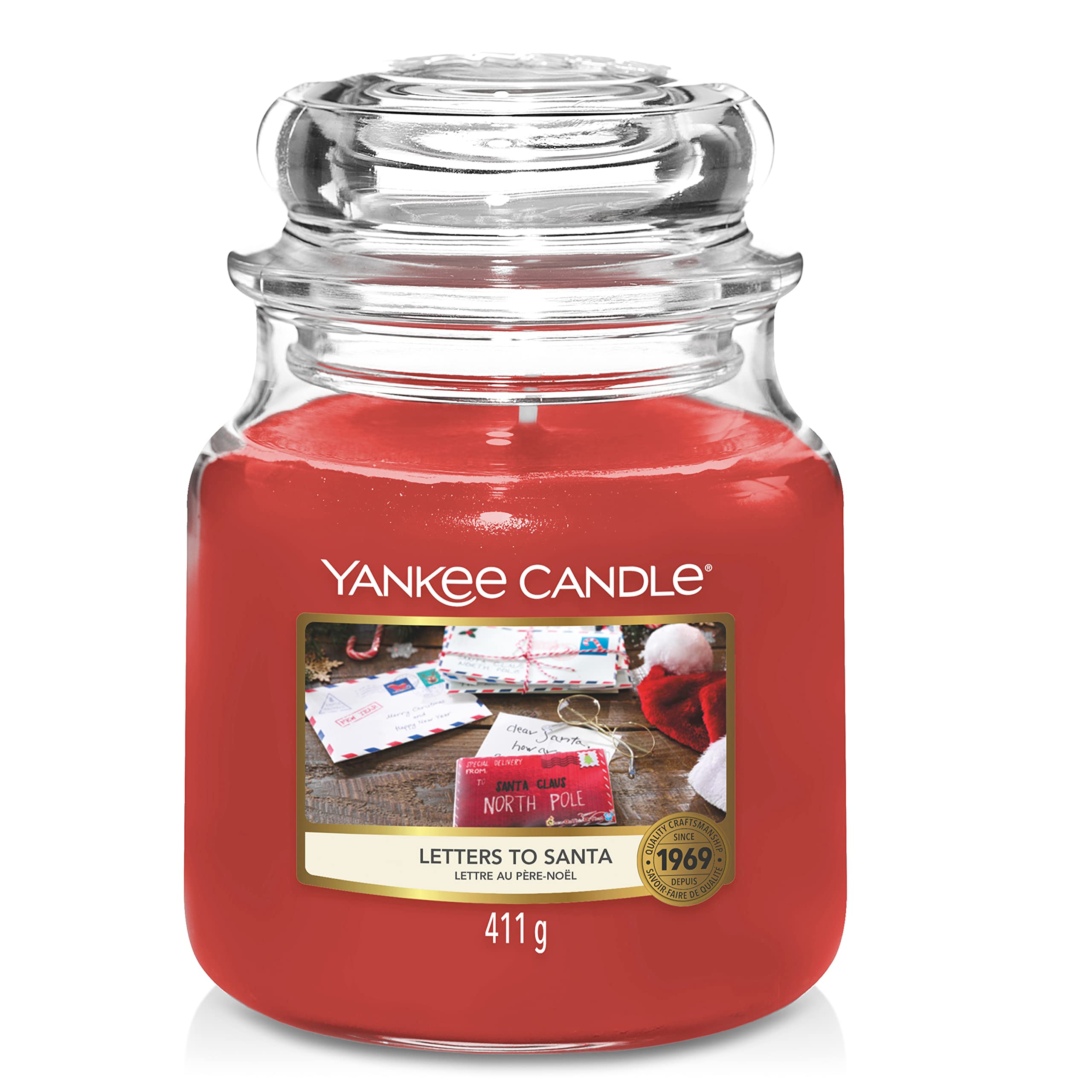 Yankee Candle Scented Candle, Letters to Santa Medium Jar Candle, Burn Time: up to 75 Hours
