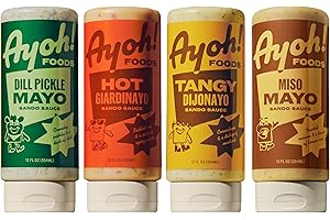 Ayoh Foods, Mayo Gone Wild, Made by Molly Baz - Easy to Squeeze, Perfect for; Sandwiches, Burgers, Fries, Nuggets, Wraps & Dips (4 Pack, Flavors Pack) - Gift for Sauce Lovers