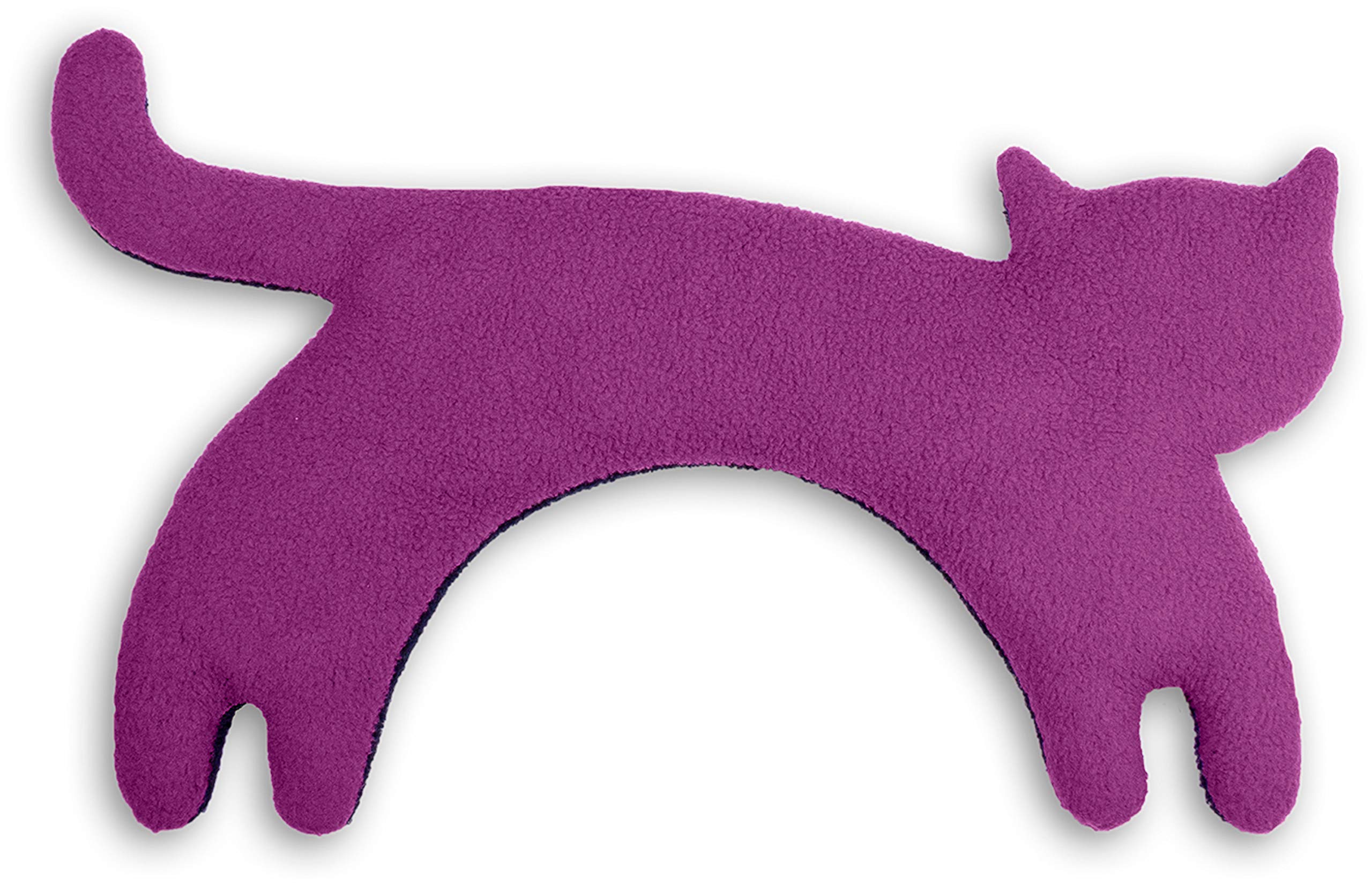 Leschi Wheat Bag microwavable - unscented/Heat Pack for Neck and Shoulders/Animal: Cat Minina - Purple