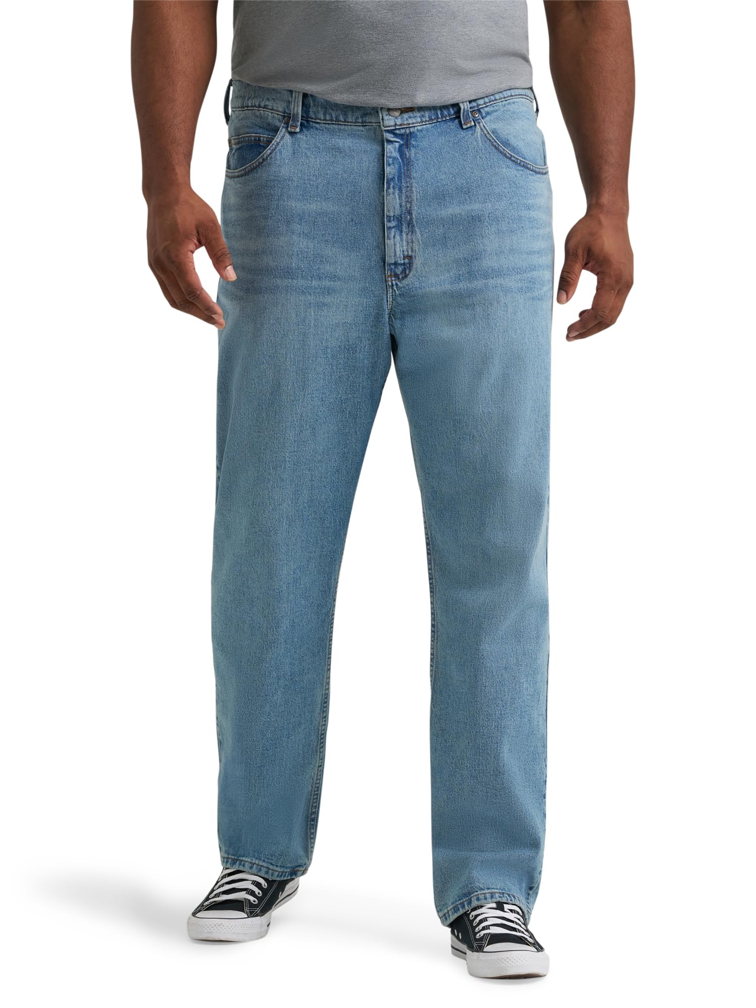Lee Men's Big & Tall Legendary Relaxed Straight Jean, Icey Blue, 52W x 29L Image