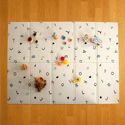 KandyToys Folding Baby Play Mat 1.98m x 1.48m Thick 10mm XPE Waterproof