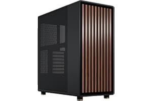 Fractal Design North - Genuine Walnut Wood Front - Mesh Side Panels - Two 140mm Aspect PWM Fans Included - Type C USB - ATX Airflow Mid Tower PC Gaming Case,Charcoal Black