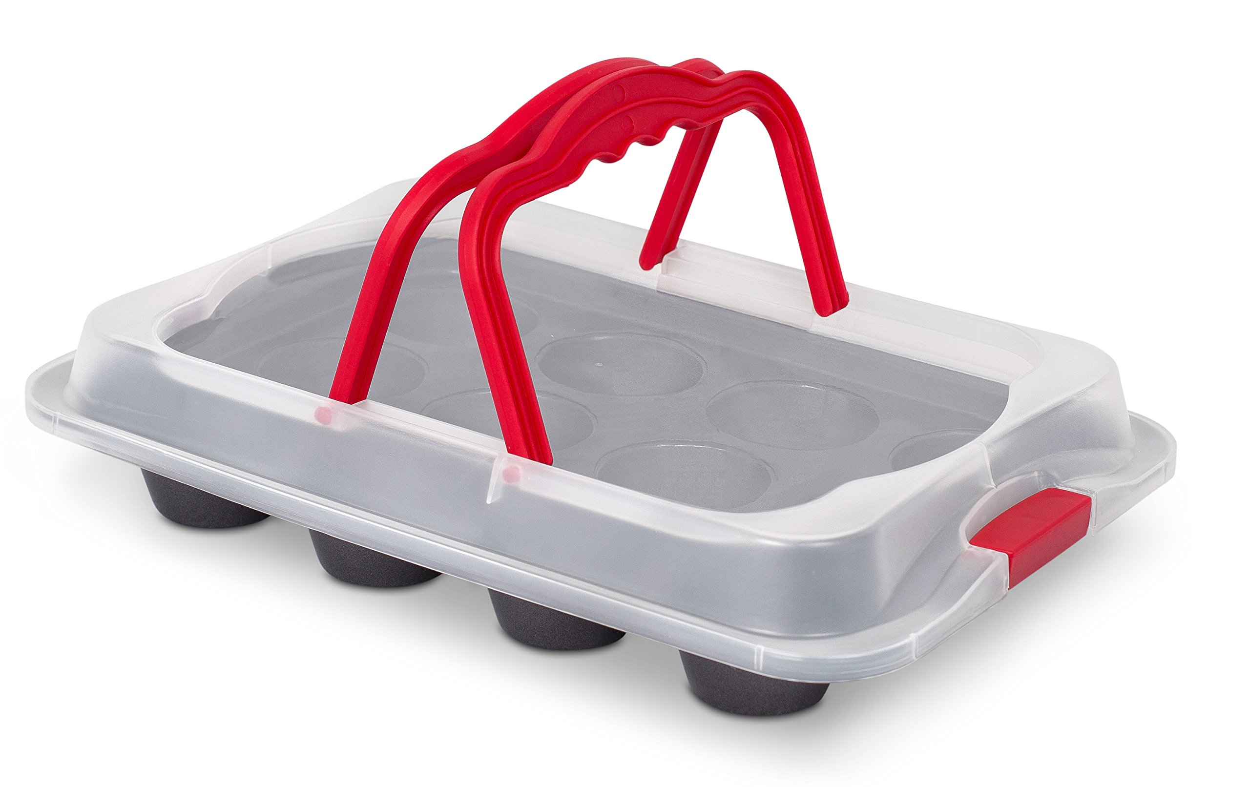 Best Cupcake Baking Pan with Lid and Handles 12 Cup NonStick eBay