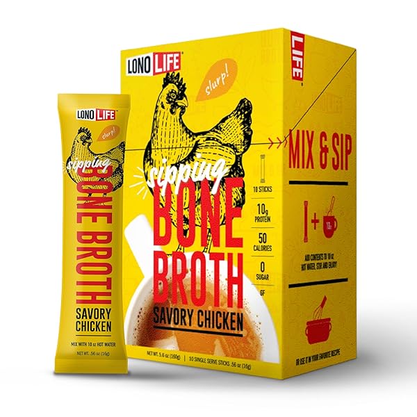 LONOLIFE CHICKEN BONE BROTH POWDER MIX | 10G...