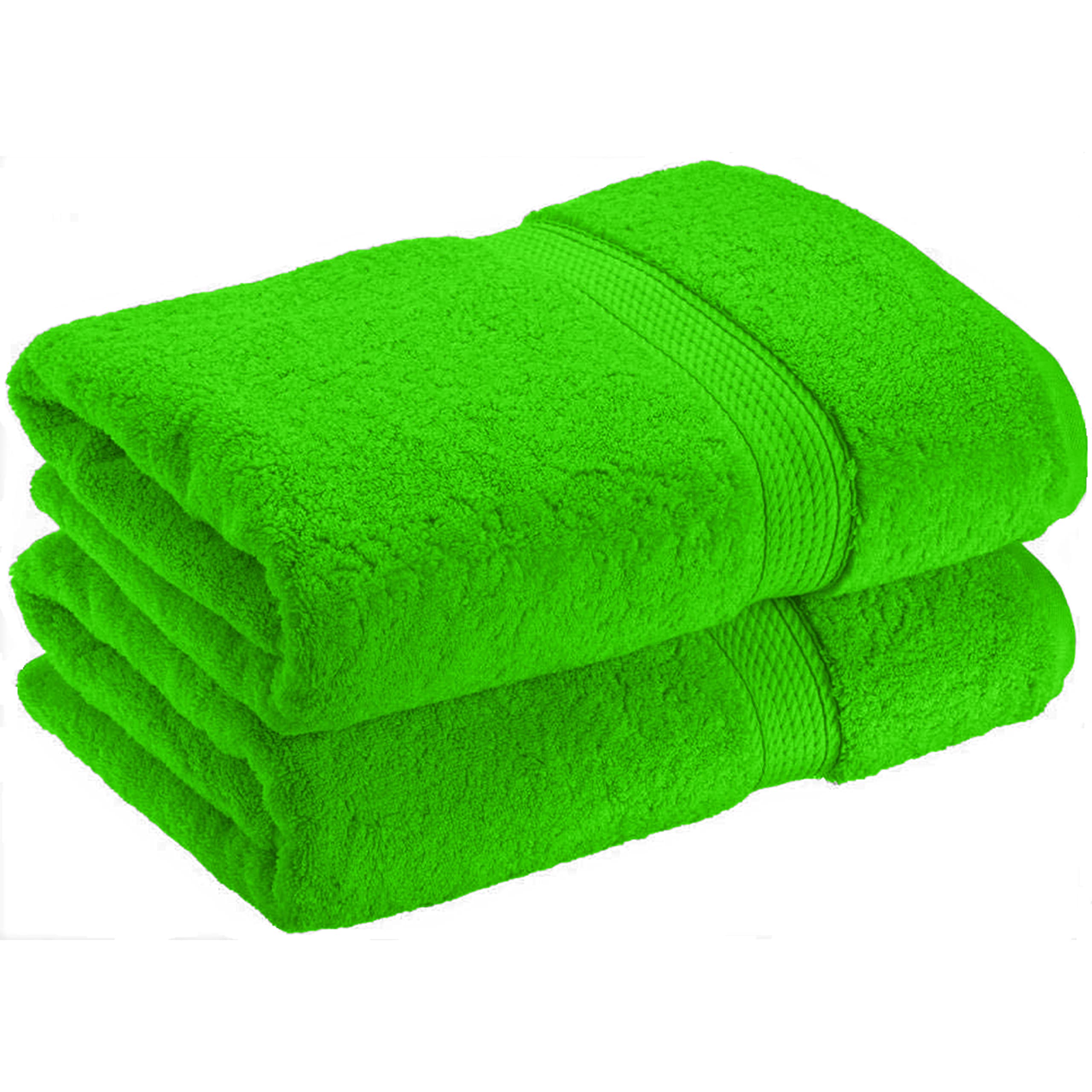 NAUSHA 2 x Super Large Bath Sheets Towels (80 x 140cm) 100% Egyptian Cotton 600 GSM (Green)