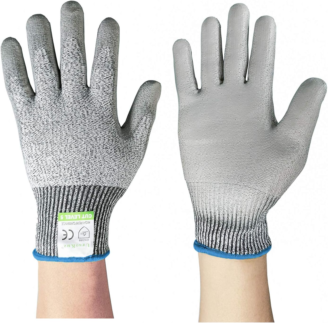 Cut Resistant Gloves Size 9/L CE EN388 Certified, PPE Level 5 Protection, AntiSlash Safety