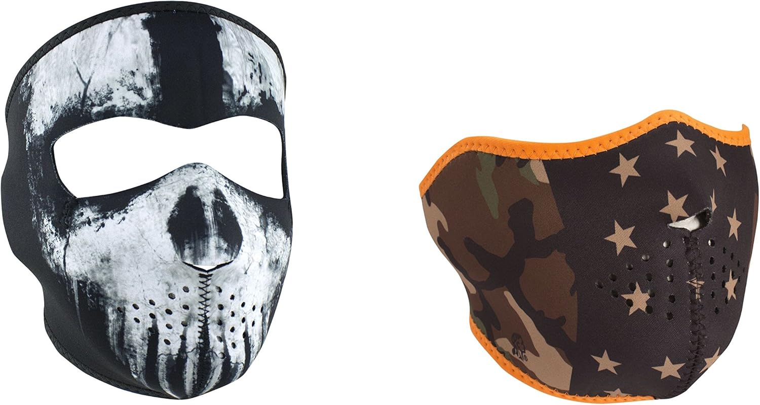 Bundle (2 Items) 1 ZanHeadgear 'Skull Ghost' Full Face
