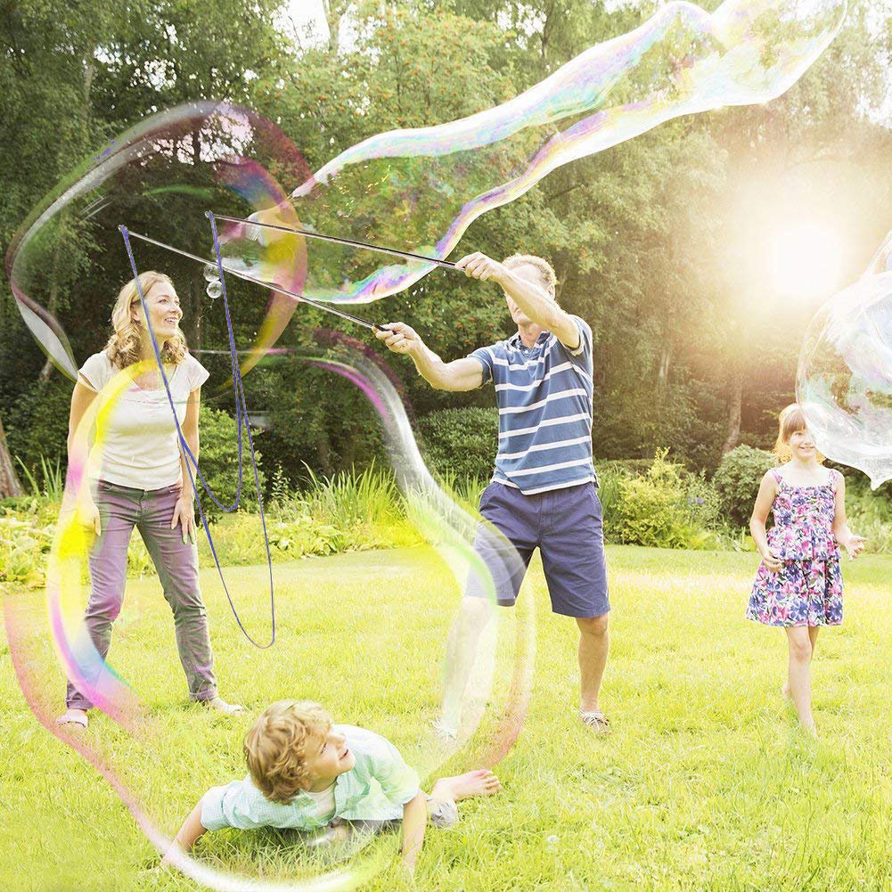 Laxus Bubble Wand Giant Large Bubble Wand Kids Adult-Stainless Steel Made Telescopic Design Easy Carrying Outdoors Bubble Party Favors Summer Toy-1 Set