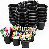 Find Scrapblooms 6 Pack Classroom Caddy For School,Cup Caddy for Drink | 6 cups Pencil Holder,Cleaning Caddy Organization For Shower Room（Black)