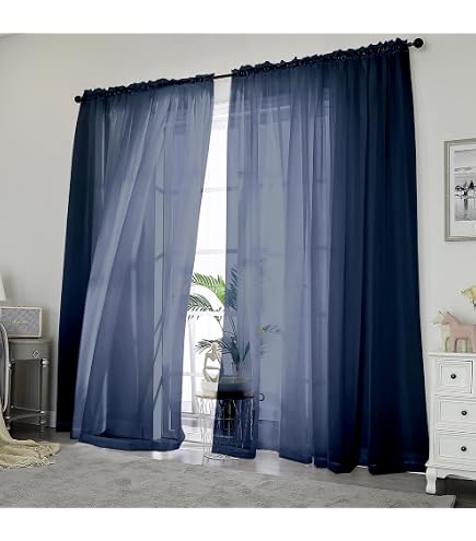 No. 918 Crushed strutturato sheer voile, blu, 129,5 x 213,4 cm