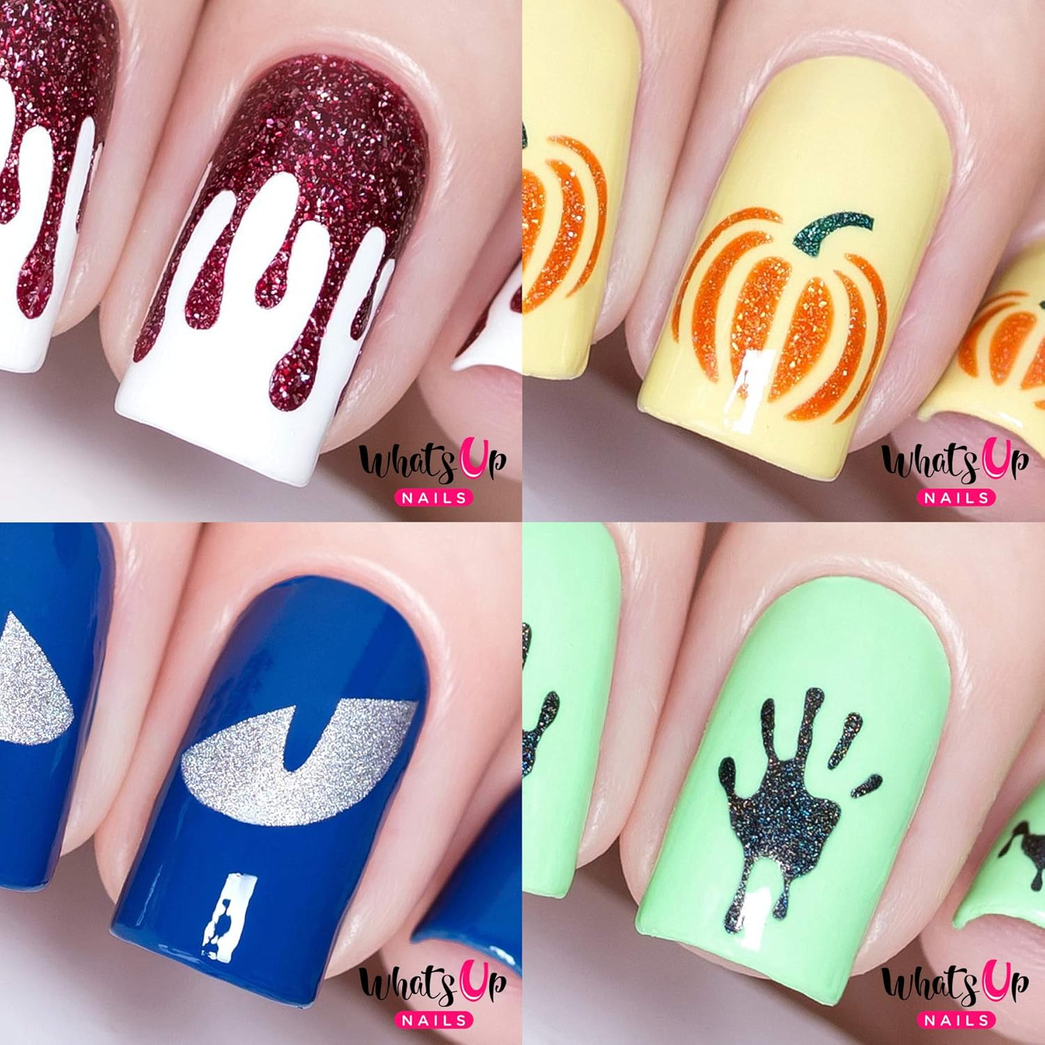 Amazon Com Halloween Nail Vinyl Stencils 4 Pack Pumpkin Bloody