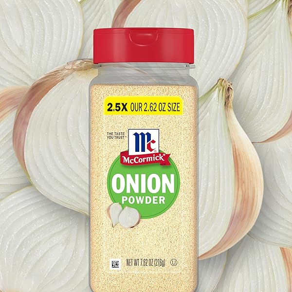 MCCORMICK ONION POWDER, NON GMO, MADE WITH FRESH, WHOLE, ONIONS, FOR BRINGING CONSISTENT ONION FLAVOR TO MEALS & RECIPES, 7.62 OZ