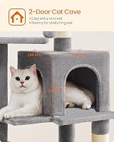 Feandrea Cat Tree Tower 112 cm Multi-Level Plush Condo with 4 Scratching Posts view 8