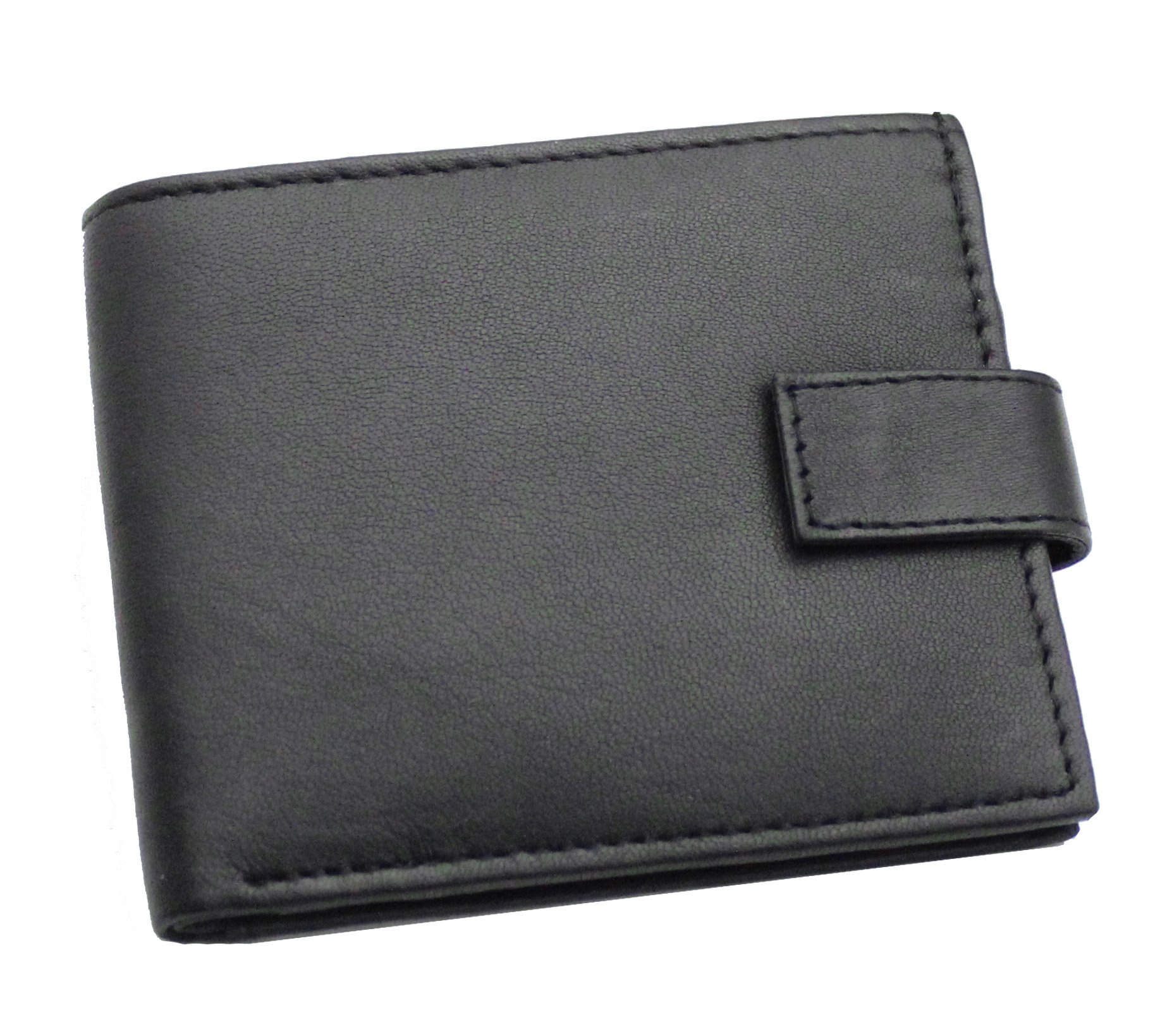RAS Mens RFID Blocking Soft Leather Wallet with Side Zip Around Coin Pocket 44 (Black) — image 1