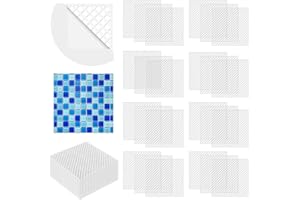 24 Pcs Mosaic Tile Mesh with Adhesive Backing, 12x12 Inch Alkaline Resistant Fiberglass Sheets for DIY Installation, Crafts, 