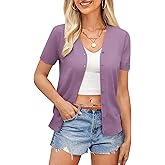 GRACE KARIN Womens 2026 Summer Short Sleeve Cardigan Sweaters Lightweight Cropped Shrug Cardigan Business Casual Clothing Top