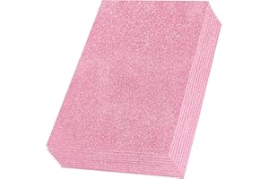 SALEMAR Pink Sticky Glitter Foam Sheets for Craft, 10 Packs Thick Self-Adhesive Sparkle EVA Paper Stickers for School Projects, 30 x 20cm